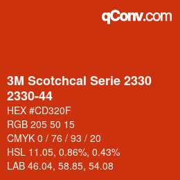 カラーコード: 3M Scotchcal Serie 2330 - 2330-44 | qconv.com