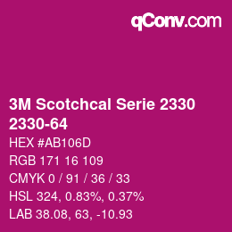 Farbcode: 3M Scotchcal Serie 2330 - 2330-64 | qconv.com