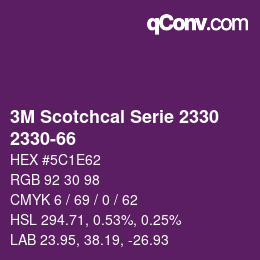 カラーコード: 3M Scotchcal Serie 2330 - 2330-66 | qconv.com