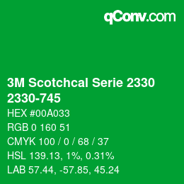 Código de color: 3M Scotchcal Serie 2330 - 2330-745 | qconv.com