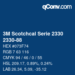 カラーコード: 3M Scotchcal Serie 2330 - 2330-88 | qconv.com