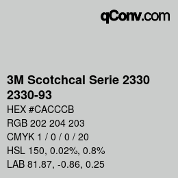 Código de color: 3M Scotchcal Serie 2330 - 2330-93 | qconv.com