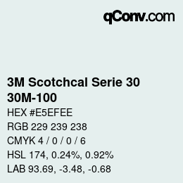 Código de color: 3M Scotchcal Serie 30 - 30M-100 | qconv.com