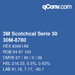 カラーコード: 3M Scotchcal Serie 30 - 30M-8780 | qconv.com