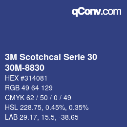 Código de color: 3M Scotchcal Serie 30 - 30M-8830 | qconv.com