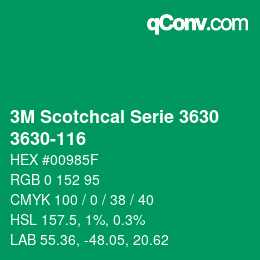 カラーコード: 3M Scotchcal Serie 3630 - 3630-116 | qconv.com