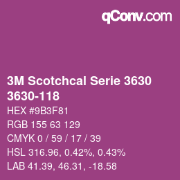 Color code: 3M Scotchcal Serie 3630 - 3630-118 | qconv.com