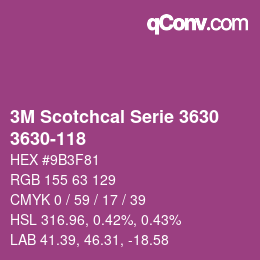 カラーコード: 3M Scotchcal Serie 3630 - 3630-118 | qconv.com