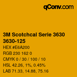 Código de color: 3M Scotchcal Serie 3630 - 3630-125 | qconv.com