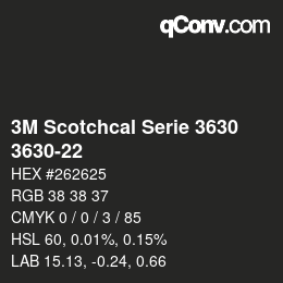 カラーコード: 3M Scotchcal Serie 3630 - 3630-22 | qconv.com