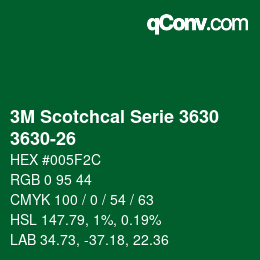 Farbcode: 3M Scotchcal Serie 3630 - 3630-26 | qconv.com