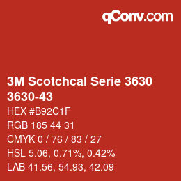 カラーコード: 3M Scotchcal Serie 3630 - 3630-43 | qconv.com