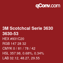 Farbcode: 3M Scotchcal Serie 3630 - 3630-53 | qconv.com