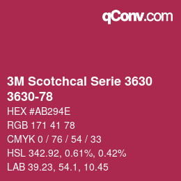 Farbcode: 3M Scotchcal Serie 3630 - 3630-78 | qconv.com