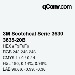 Farbcode: 3M Scotchcal Serie 3630 - 3635-20B | qconv.com