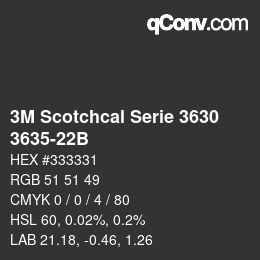 カラーコード: 3M Scotchcal Serie 3630 - 3635-22B | qconv.com