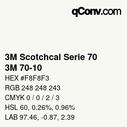 Código de color: 3M Scotchcal Serie 70 - 3M 70-10 | qconv.com