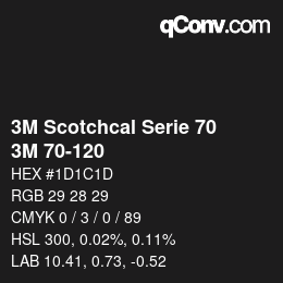 カラーコード: 3M Scotchcal Serie 70 - 3M 70-120 | qconv.com