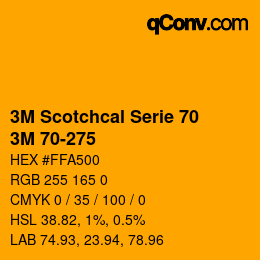 Código de color: 3M Scotchcal Serie 70 - 3M 70-275 | qconv.com