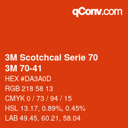 Código de color: 3M Scotchcal Serie 70 - 3M 70-41 | qconv.com