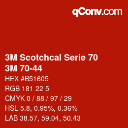 Código de color: 3M Scotchcal Serie 70 - 3M 70-44 | qconv.com