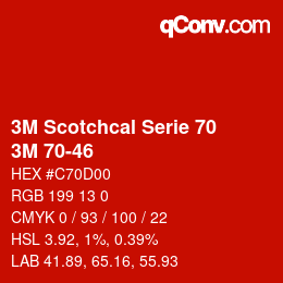 Código de color: 3M Scotchcal Serie 70 - 3M 70-46 | qconv.com