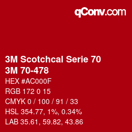 Código de color: 3M Scotchcal Serie 70 - 3M 70-478 | qconv.com