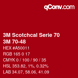 Código de color: 3M Scotchcal Serie 70 - 3M 70-48 | qconv.com