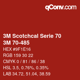 Código de color: 3M Scotchcal Serie 70 - 3M 70-485 | qconv.com