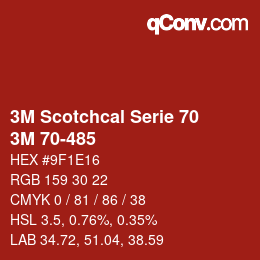 Código de color: 3M Scotchcal Serie 70 - 3M 70-485 | qconv.com