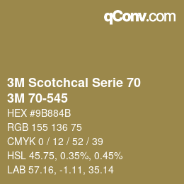 Código de color: 3M Scotchcal Serie 70 - 3M 70-545 | qconv.com