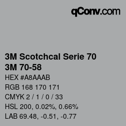 カラーコード: 3M Scotchcal Serie 70 - 3M 70-58 | qconv.com