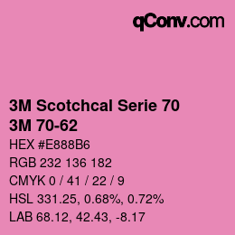 Farbcode: 3M Scotchcal Serie 70 - 3M 70-62 | qconv.com