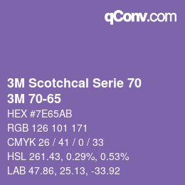 カラーコード: 3M Scotchcal Serie 70 - 3M 70-65 | qconv.com