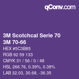 Código de color: 3M Scotchcal Serie 70 - 3M 70-66 | qconv.com