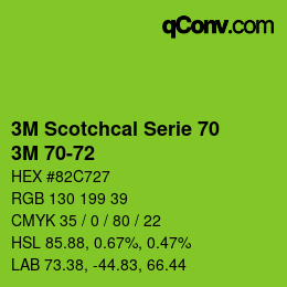 Farbcode: 3M Scotchcal Serie 70 - 3M 70-72 | qconv.com