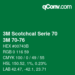 Farbcode: 3M Scotchcal Serie 70 - 3M 70-76 | qconv.com