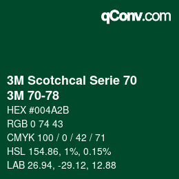 Código de color: 3M Scotchcal Serie 70 - 3M 70-78 | qconv.com