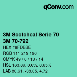 カラーコード: 3M Scotchcal Serie 70 - 3M 70-792 | qconv.com