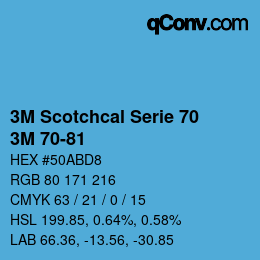 Color code: 3M Scotchcal Serie 70 - 3M 70-81 | qconv.com