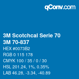 Farbcode: 3M Scotchcal Serie 70 - 3M 70-837 | qconv.com