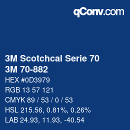 Código de color: 3M Scotchcal Serie 70 - 3M 70-882 | qconv.com