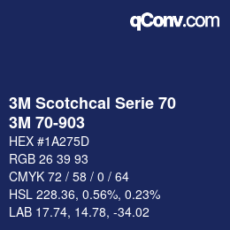 Código de color: 3M Scotchcal Serie 70 - 3M 70-903 | qconv.com