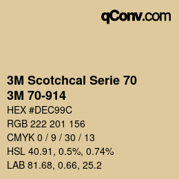 Código de color: 3M Scotchcal Serie 70 - 3M 70-914 | qconv.com