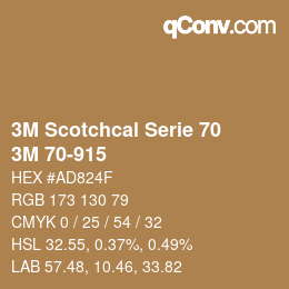 Código de color: 3M Scotchcal Serie 70 - 3M 70-915 | qconv.com