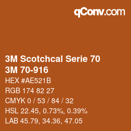 カラーコード: 3M Scotchcal Serie 70 - 3M 70-916 | qconv.com