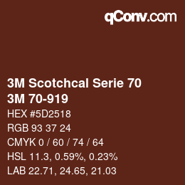 Código de color: 3M Scotchcal Serie 70 - 3M 70-919 | qconv.com