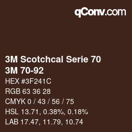 Farbcode: 3M Scotchcal Serie 70 - 3M 70-92 | qconv.com