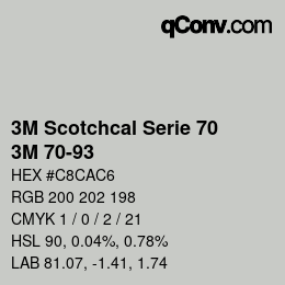 カラーコード: 3M Scotchcal Serie 70 - 3M 70-93 | qconv.com