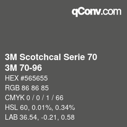 カラーコード: 3M Scotchcal Serie 70 - 3M 70-96 | qconv.com